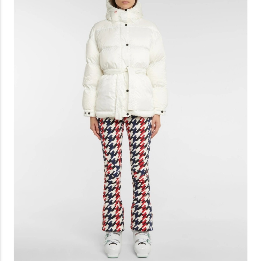 Perfect Moment White Puffer Jacket with Belted Waist